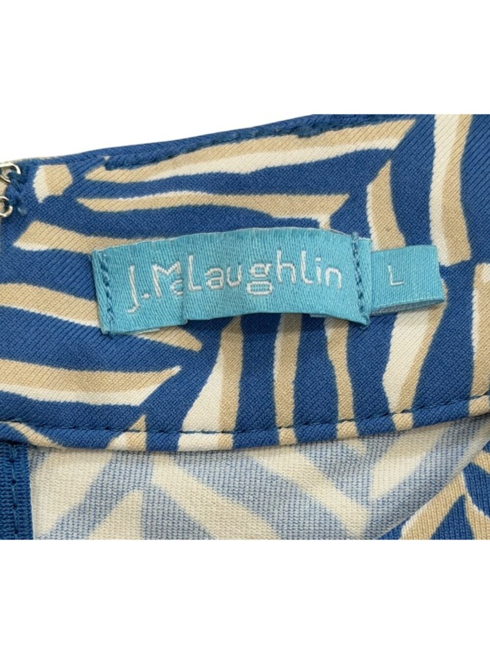 J. McLaughlin Womens Size L Haulter Dress Sleeveless Blue White Chevron Beach - Picture 4 of 8